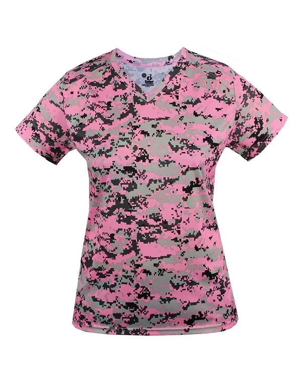 Badger Sport Digital Ladies V Neck Tee 3 Badger Sport Digital Ladies V Neck Tee