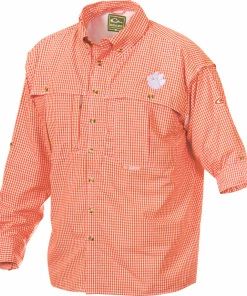 Drake Clemson Plaid Wingshooter's Shirt Long Sleeve