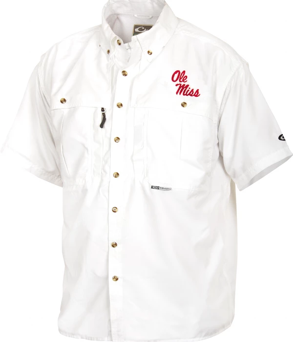 Drake Ole Miss Cotton Wingshooter's Shirt Short Sleeve 3 Drake Ole Miss Cotton Wingshooter's Shirt Short Sleeve