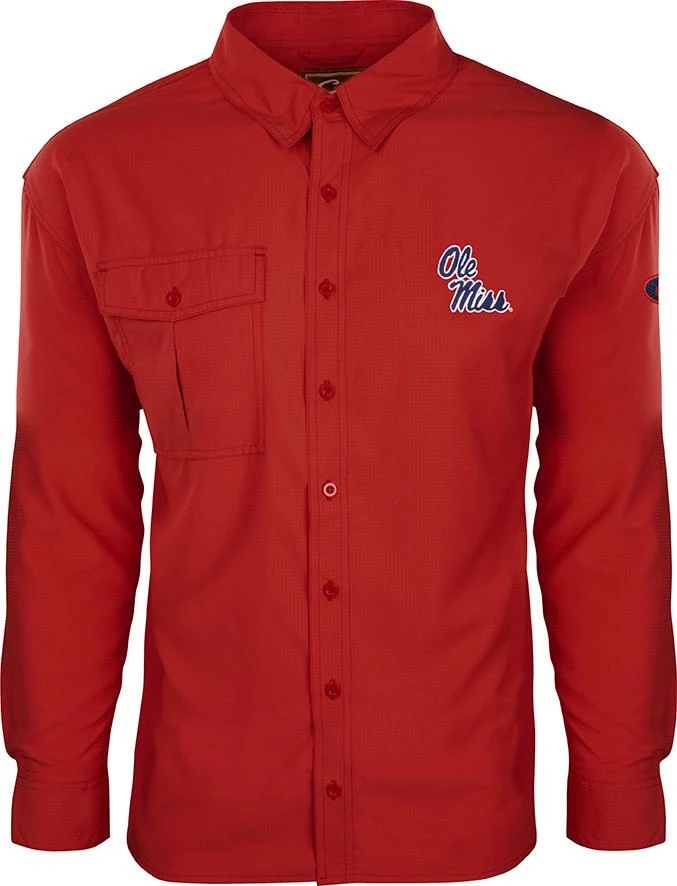Drake Ole Miss L/S Flyewight Shirt 3 Drake Ole Miss L/S Flyewight Shirt