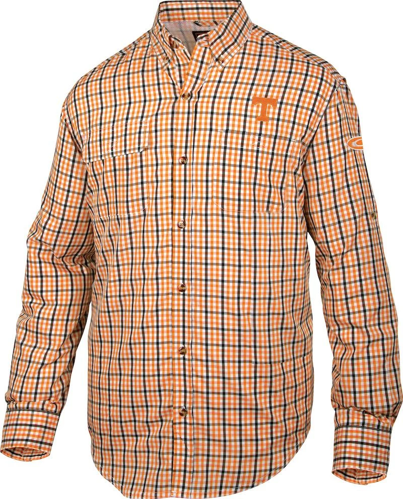 Drake Tennessee Gingham Plaid Wingshooter's Shirt Long Sleeve 3 Drake Tennessee Gingham Plaid Wingshooter's Shirt Long Sleeve