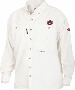 Drake Auburn Vented Long Sleeve Wingshooter's Shirt 5 Drake Auburn Vented Long Sleeve Wingshooter's Shirt -Schutt Sales Store drake auburn univ l s wingshooters shirt white