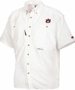 Drake Auburn Vented Short Sleeve Wingshooter's Shirt 4 Drake Auburn Vented Short Sleeve Wingshooter's Shirt -Schutt Sales Store drake auburn univ s s wingshooters shirt white