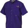 Drake LSU Vented Short Sleeve Wingshooter's Shirt 1 Drake LSU Vented Short Sleeve Wingshooter's Shirt -Schutt Sales Store drake lsu s s wingshooters shirt purple