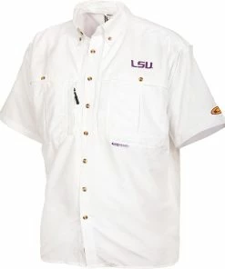 Drake LSU Vented Short Sleeve Wingshooter's Shirt 5 Drake LSU Vented Short Sleeve Wingshooter's Shirt -Schutt Sales Store drake lsu s s wingshooters shirt white