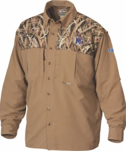 Drake University Of Memphis Two-Tone Long Sleeve Wingshooter's Shirt