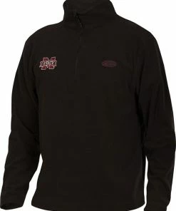 Drake Mississippi State Camp Fleece Pullover - Black - Size Small