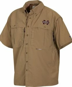 Drake Mississippi State Vented Short Sleeve Wingshooter's Shirt 8 Drake Mississippi State Vented Short Sleeve Wingshooter's Shirt -Schutt Sales Store drake mississippi state s s wingshooters shirt khaki
