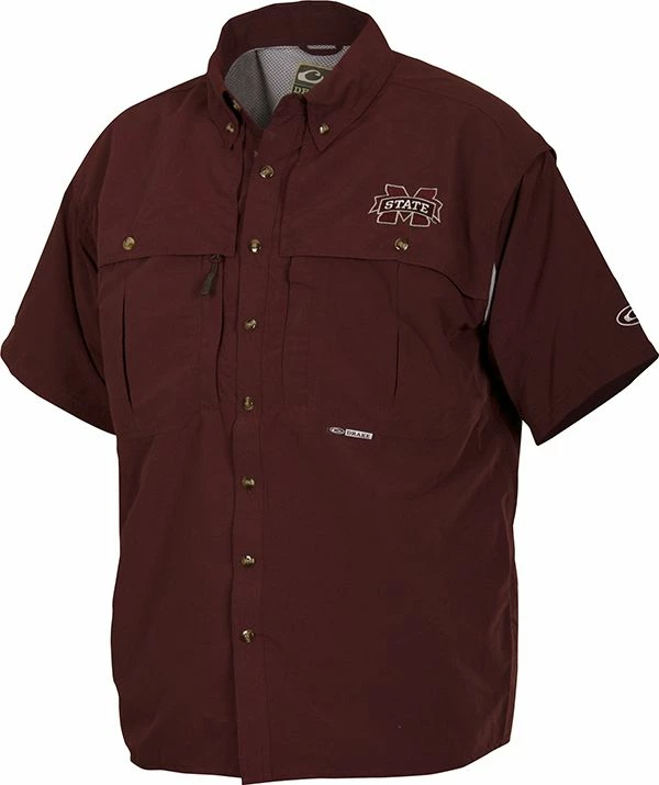 Drake Mississippi State Vented Short Sleeve Wingshooter's Shirt 3 Drake Mississippi State Vented Short Sleeve Wingshooter's Shirt