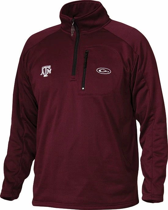 Drake Texas A&M BreathLite Quarter ZIp 3 Drake Texas A&M BreathLite Quarter ZIp