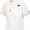Drake Arkansas Vented Short Sleeve Wingshooter's Shirt 2 Drake Arkansas Vented Short Sleeve Wingshooter's Shirt -Schutt Sales Store drake univ of arkansas s s wingshooters shirt white