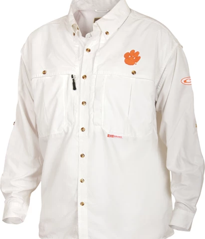 Drake Clemson Cotton Wingshooter's Shirt Long Sleeve 3 Drake Clemson Cotton Wingshooter's Shirt Long Sleeve