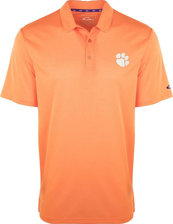 Drake Clemson Vintage Heathered Polo 3 Drake Clemson Vintage Heathered Polo