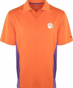 Drake Clemson Performance Stretch Polo With Mesh Sides